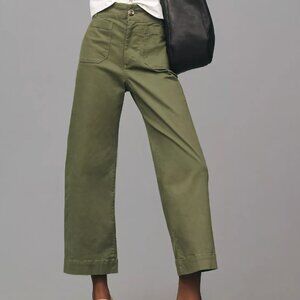 Anthropologie Olive Wide Leg Pants